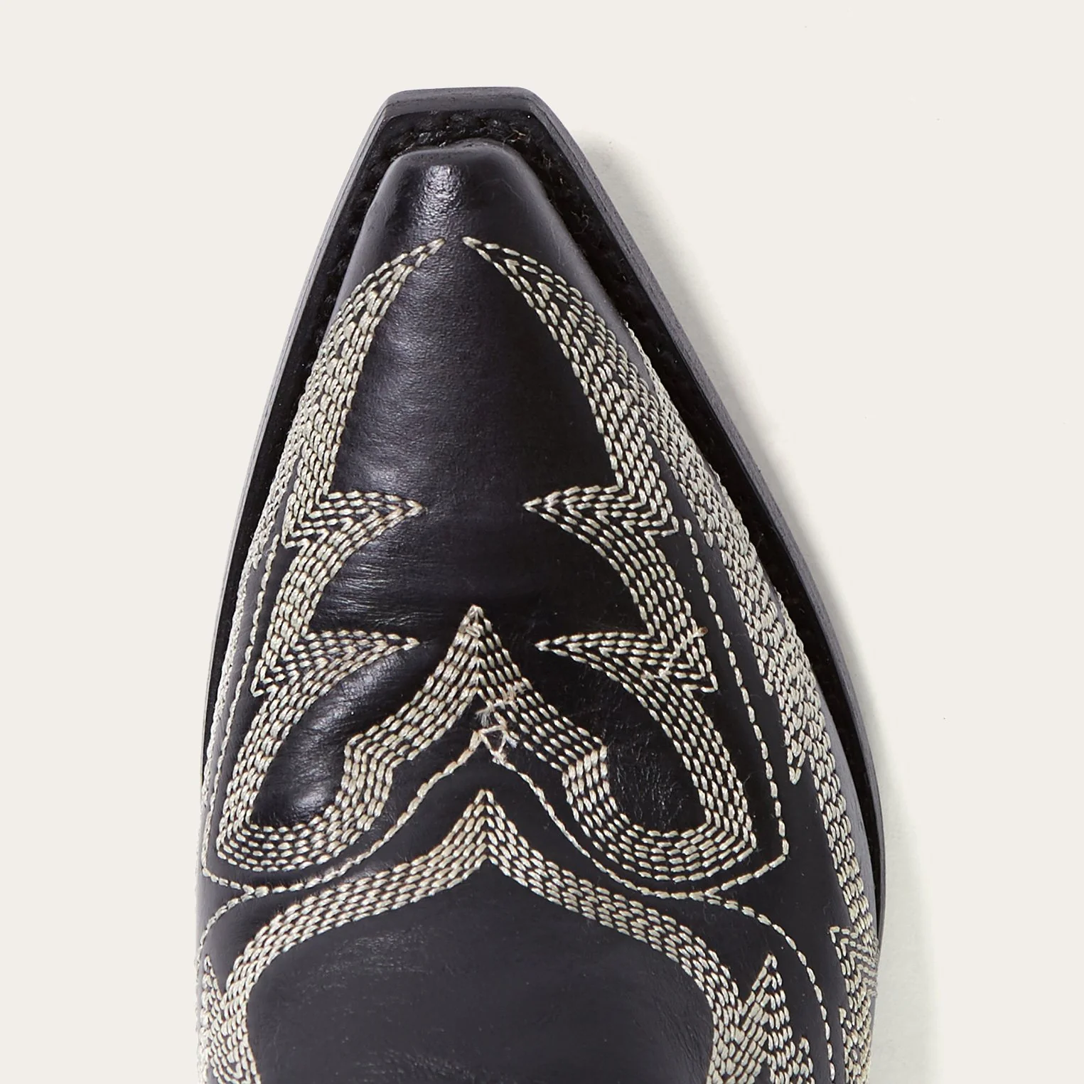 Tina Black & White Flame Embroidered Cowboy Boot