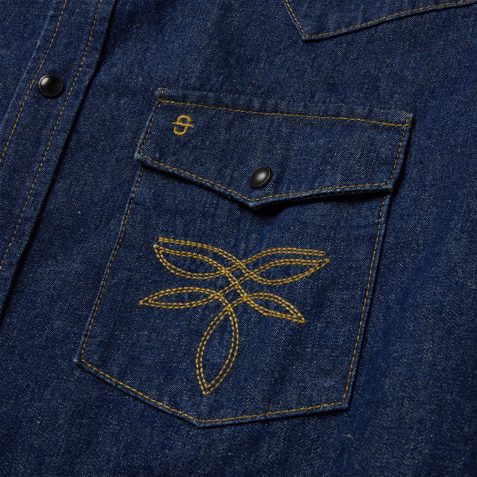 Boot Stitch Raw Denim Shirt