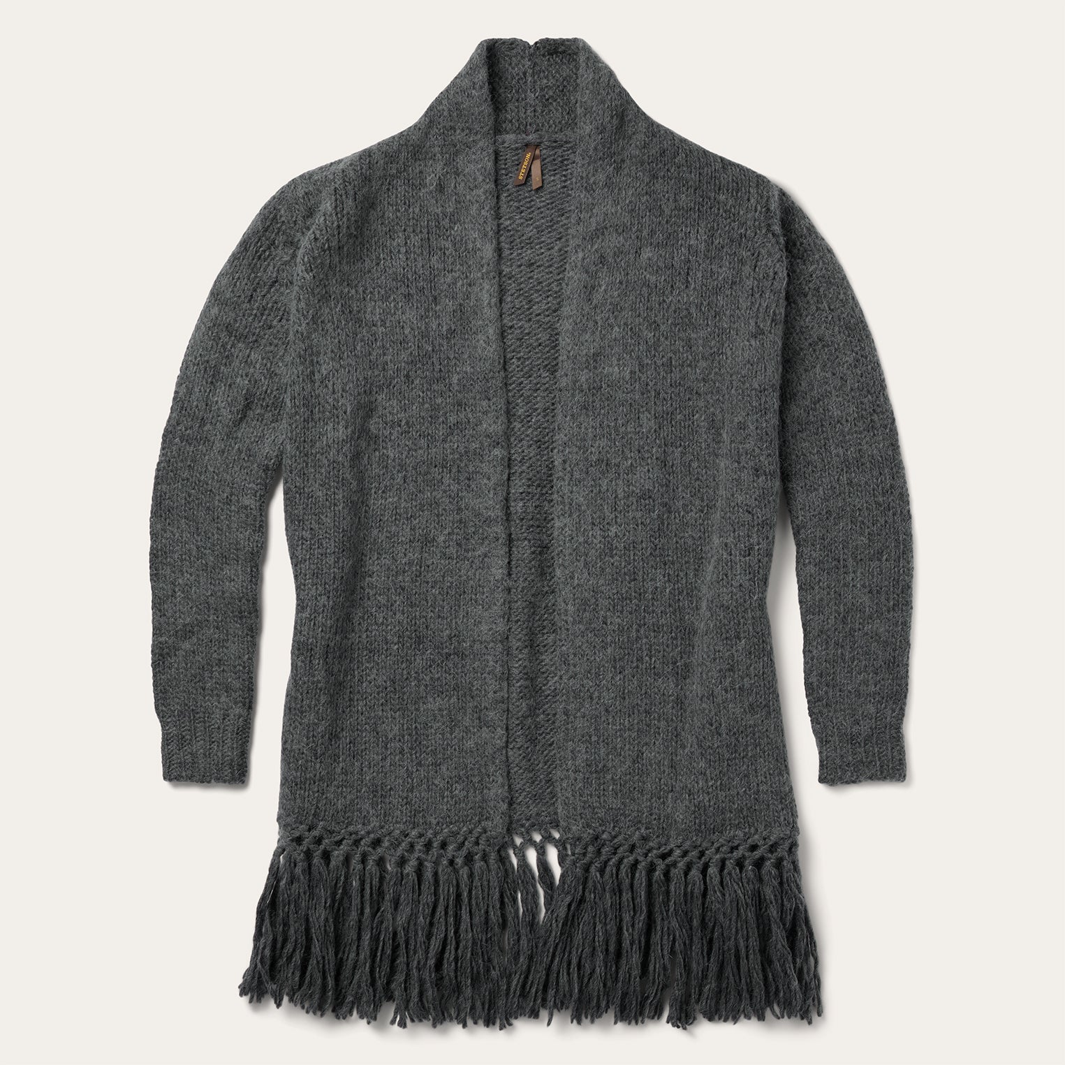 6287-charcoal-fringed-cardigan-1.jpg Charcoal Fringed Cardigan