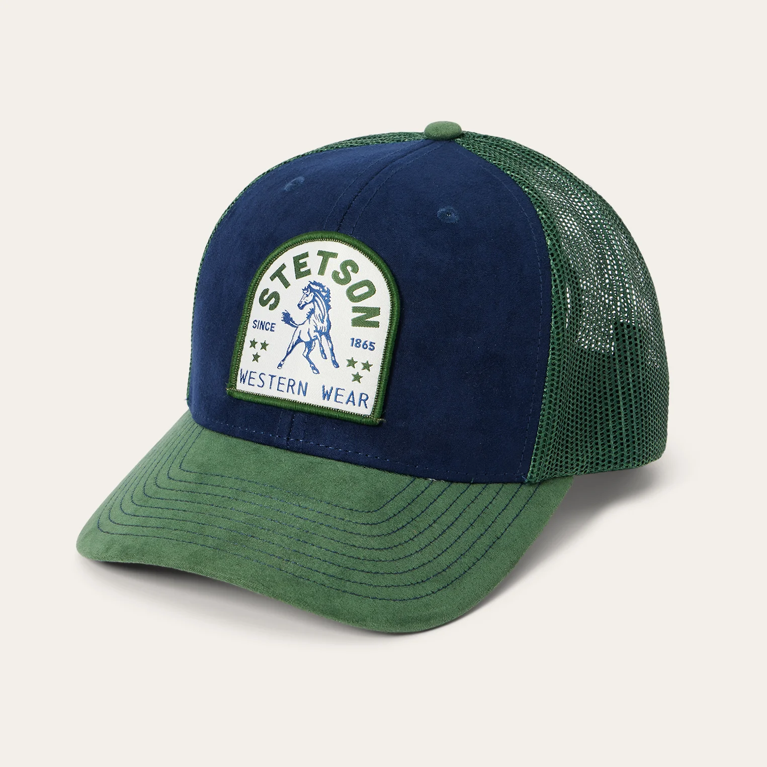 9351-navy-horse-patch-trucker-cap-3.webp Navy Horse Patch Trucker Cap