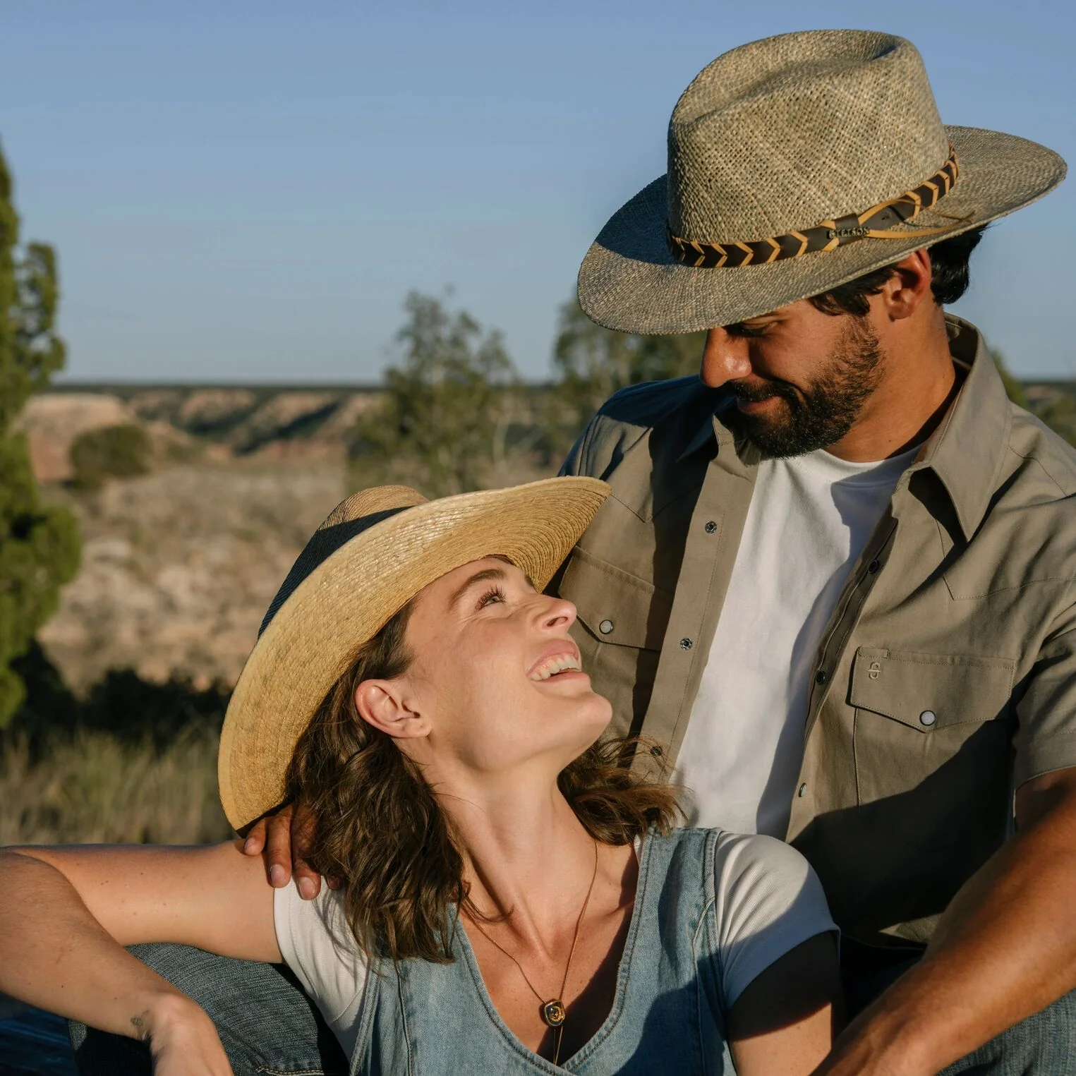 Olive Oxford Short Sleeve Western Shirt