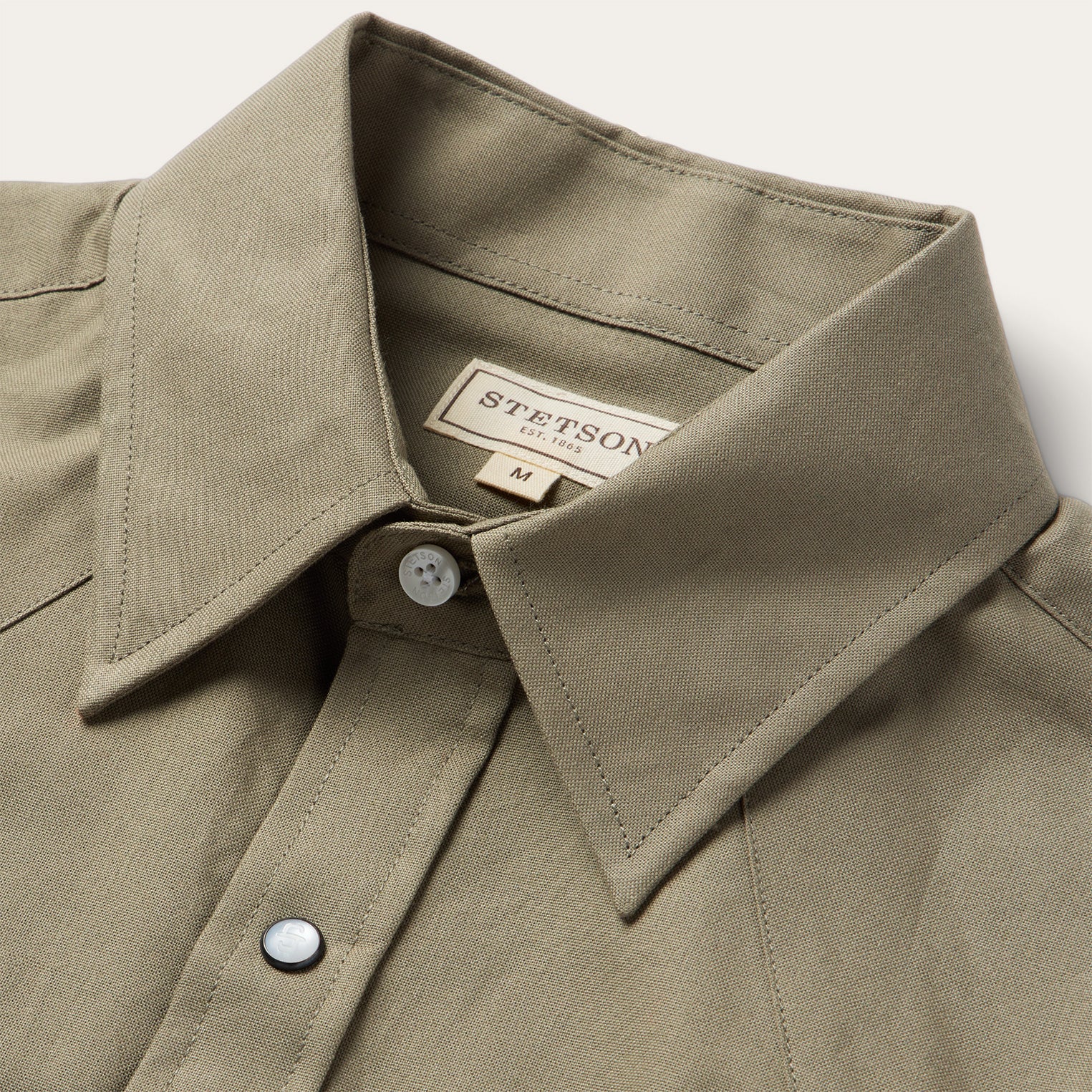 Olive Oxford Short Sleeve Western Shirt