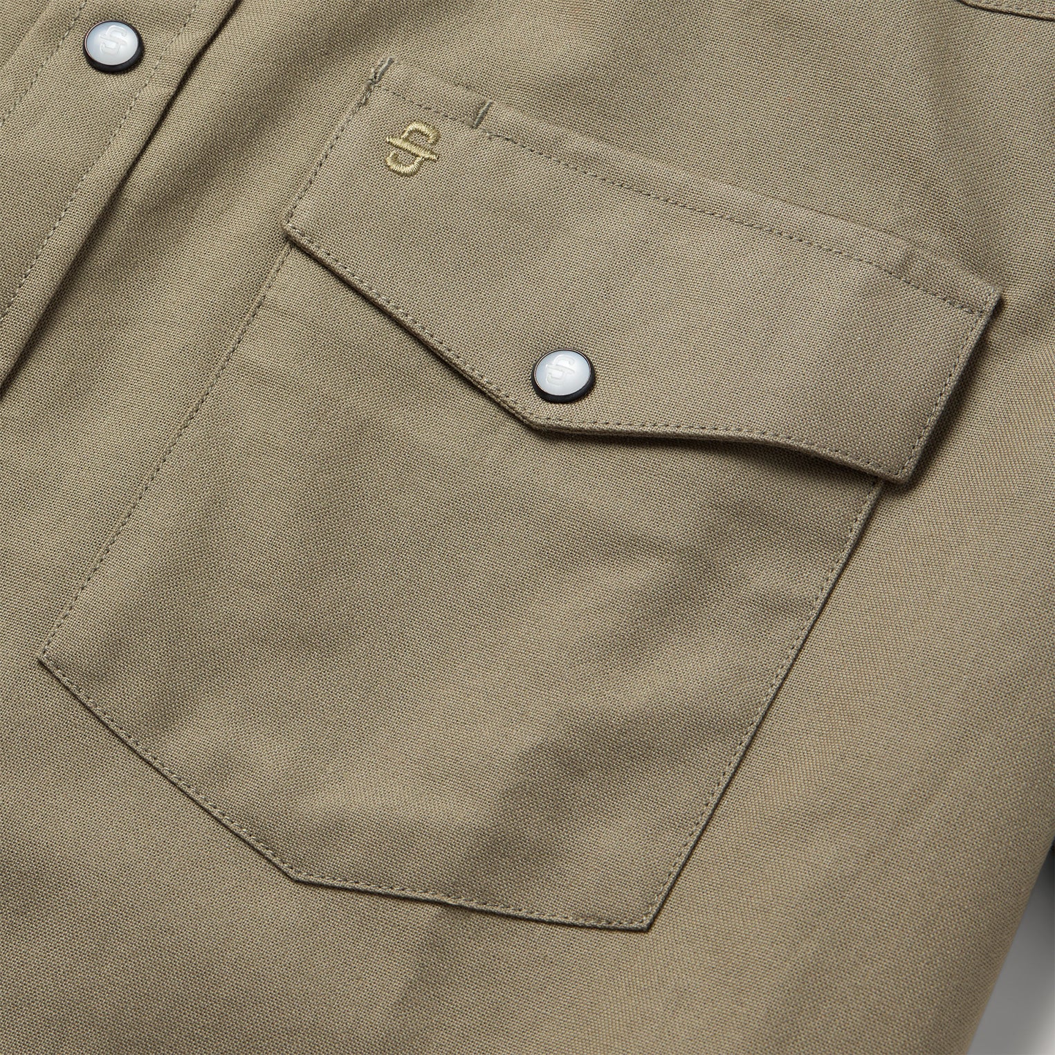 Olive Oxford Short Sleeve Western Shirt